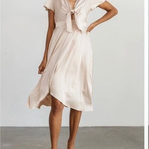 Baltic Born Satin midi dress champagne